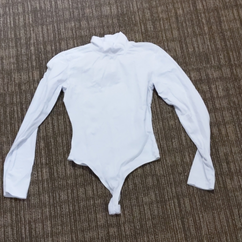 White turtleneck one piece